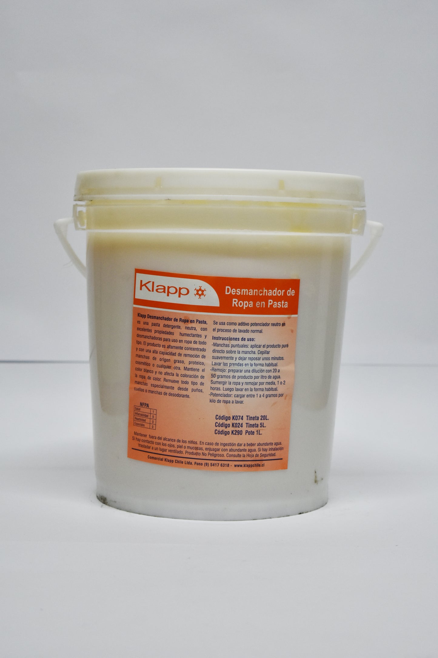 DESMANCHADOR ROPA EN PASTA 20 K.