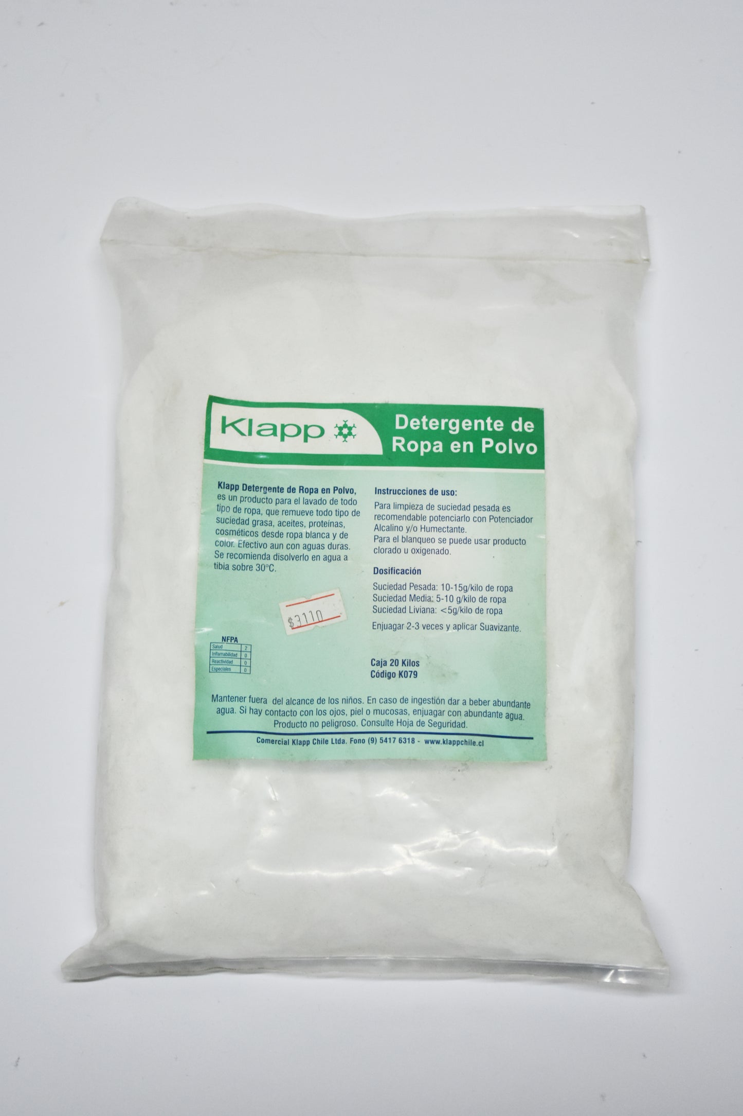 DETERGENTE ROPA POLVO X20KL