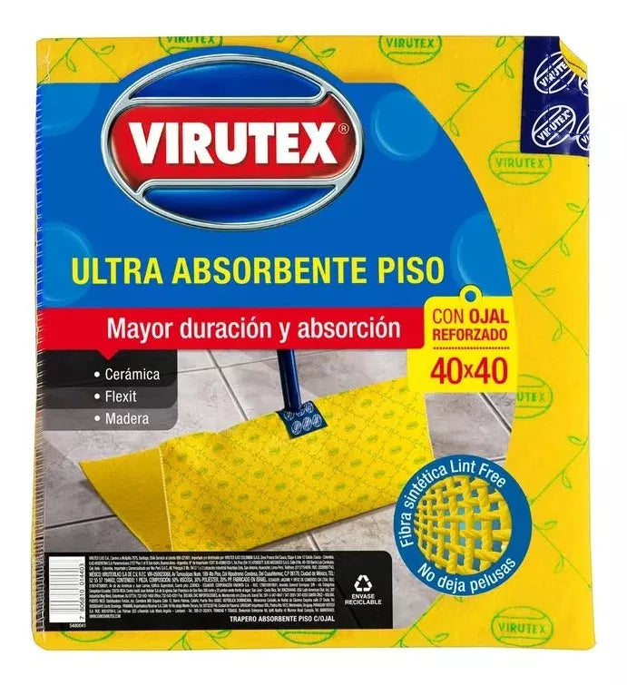 TRAPERO ULTRA ANSORBENTE SIMPLE C/OJAL 40X40 X6UNI