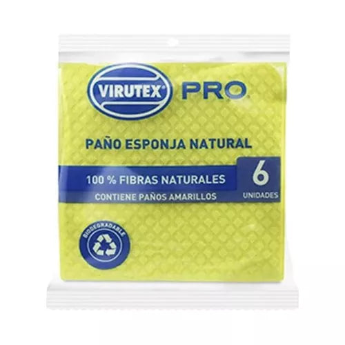 PAÑO ESPONJA AMARILLO X6 VIRUTEX PRO