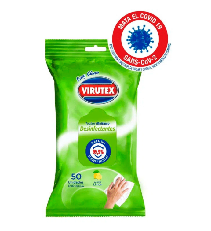 TOALLAS DESINFECTANTES EASY CLEAN 50U. VTEX LIMON