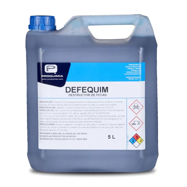 DEFEQUIM 5 LTS. DISGREGADOR FECAL BAÑO QUIMICO