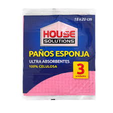 PAÑO ESPONJA HOUSE SOLUTIONS X3UNI. 18X20CM