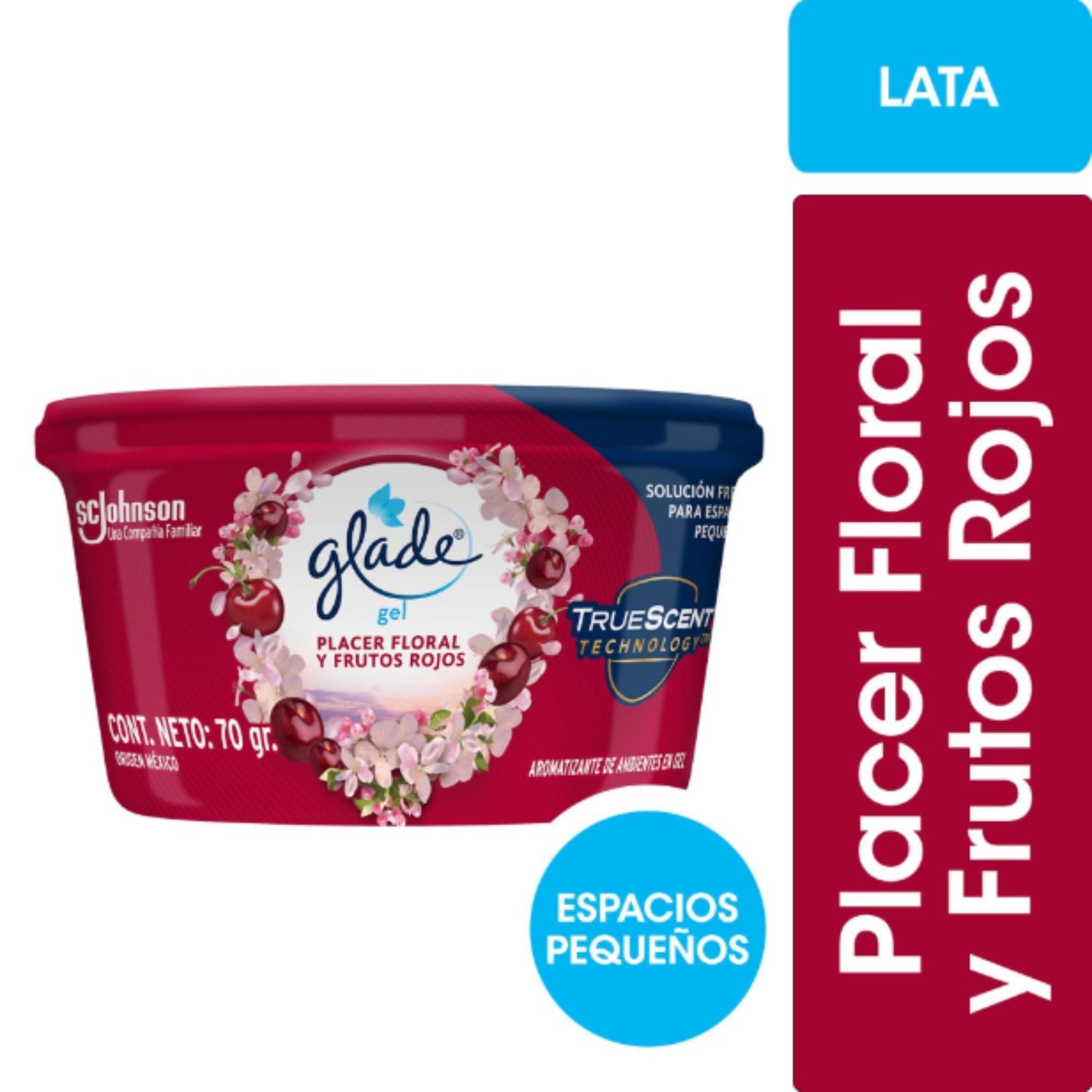 GLADE MINI GEL FLORAL/F. ROJOS 70GRS