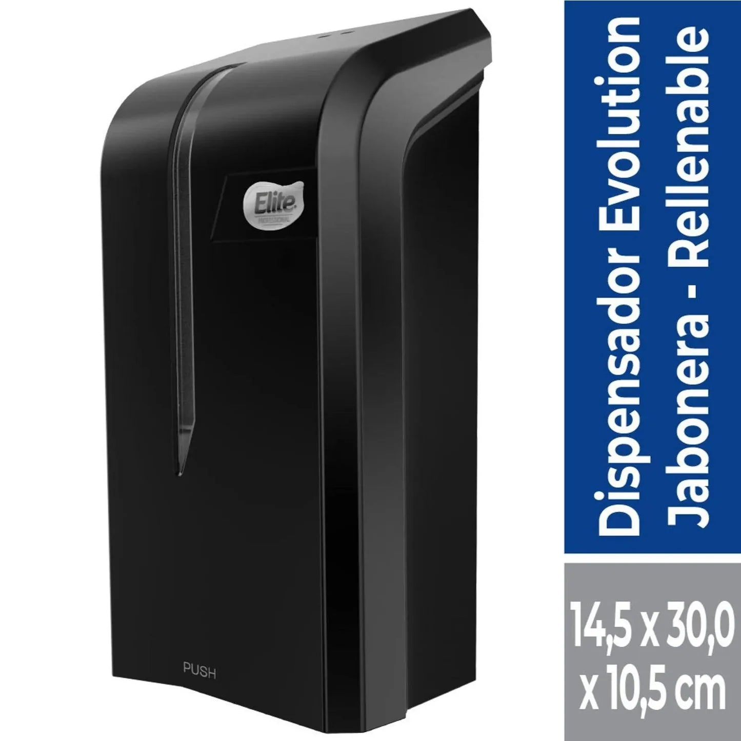 DISPENSADOR JABON RELLENABLE NEGRO