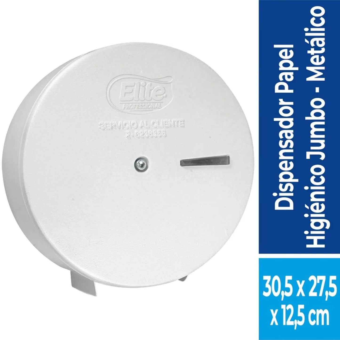 DISPENSADOR PAPEL HIGENICO  JUMBO METALICO BLANCO