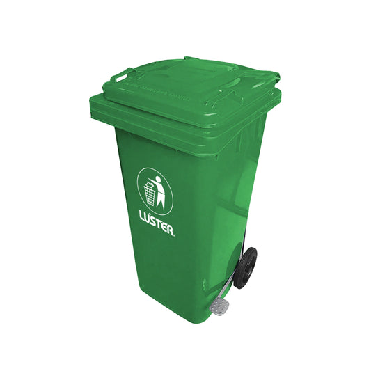 BASURERO 120 LTS. LUSTER C/PEDAL FRONTAL RUEDA VERDE