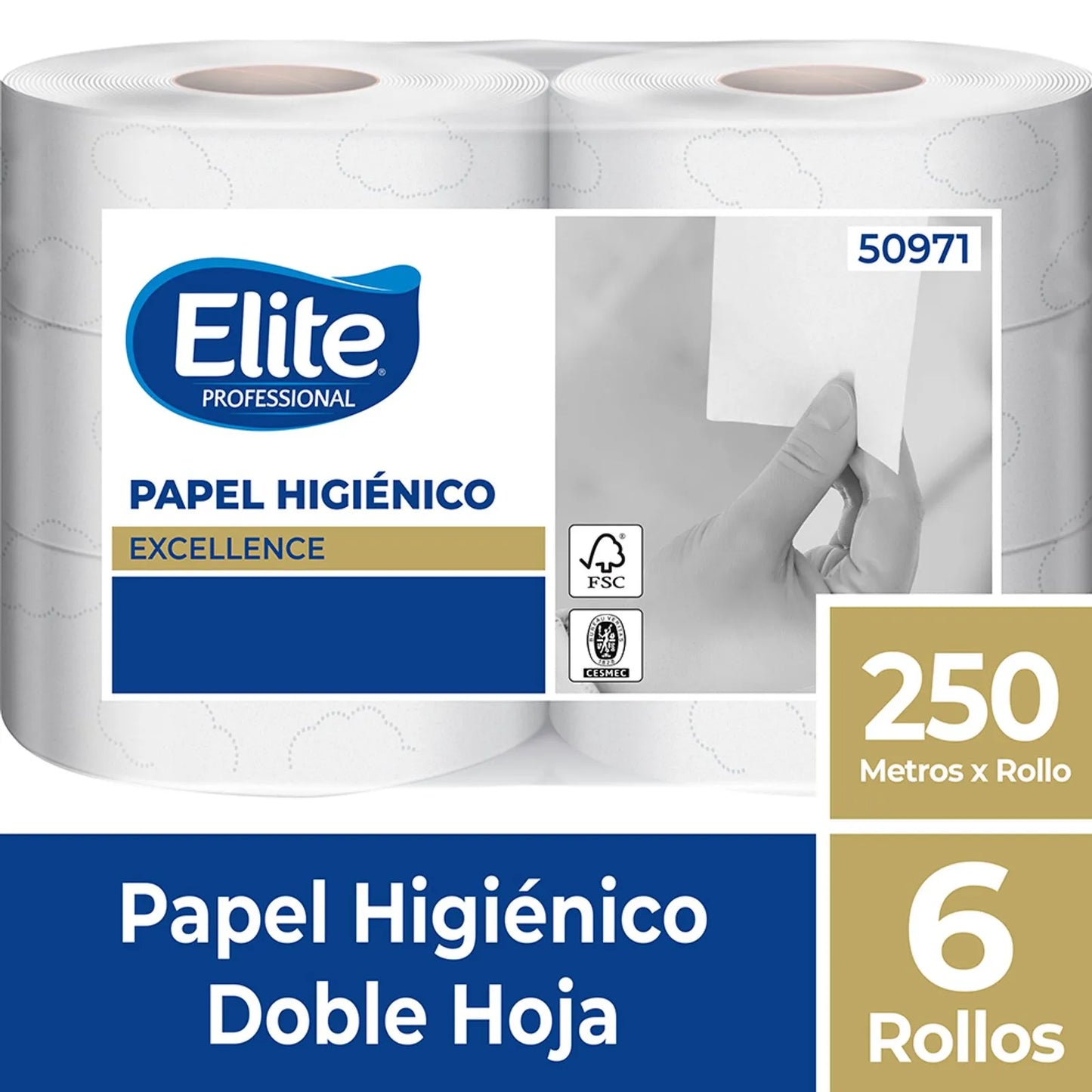 PAPEL HIGIENICO ELITE P EXCELLENCE DH 6X250MTS
