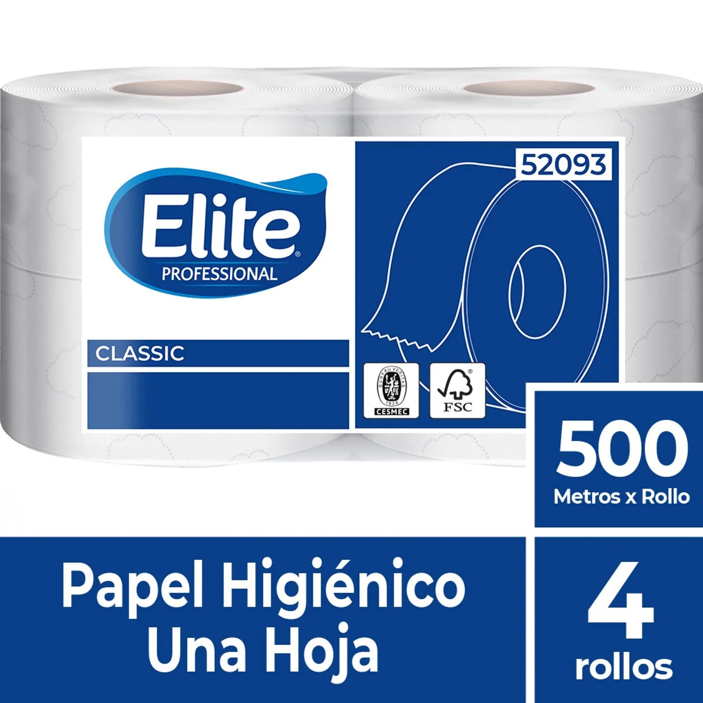PAPEL HIGIENICO ELITE JUMBO ECONOMICO 1H/ 4X500MTS.