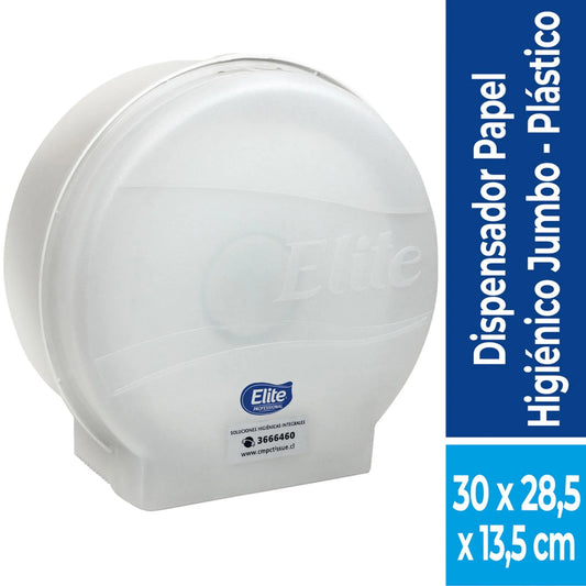 DISPENSADOR PAPEL HIGENICO JUMBO BLANCO PLASTICO