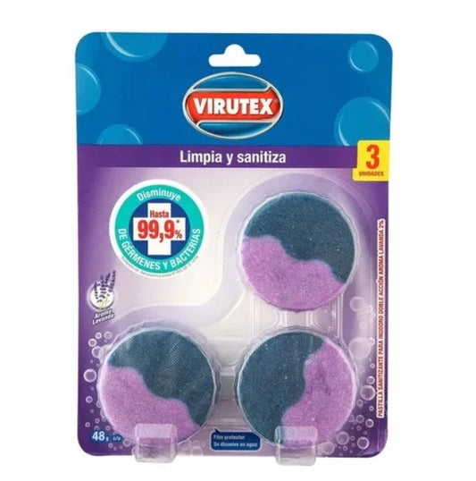 PASTILLA INODORO ESTANQUE LAVANDA X3 VIRUTEX