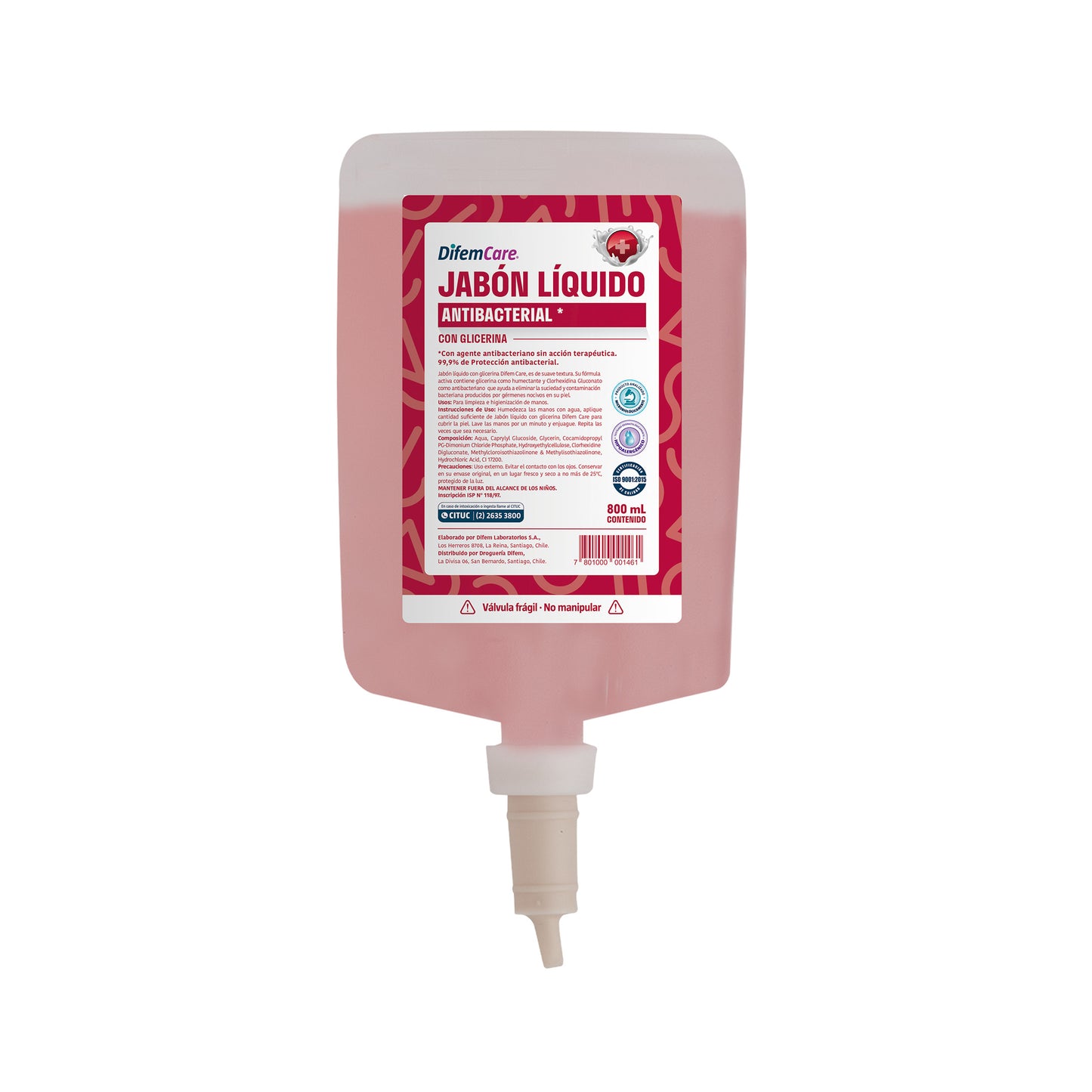 JABON LIQUIDO ANTIBACTERIAL C/REG 800 ML