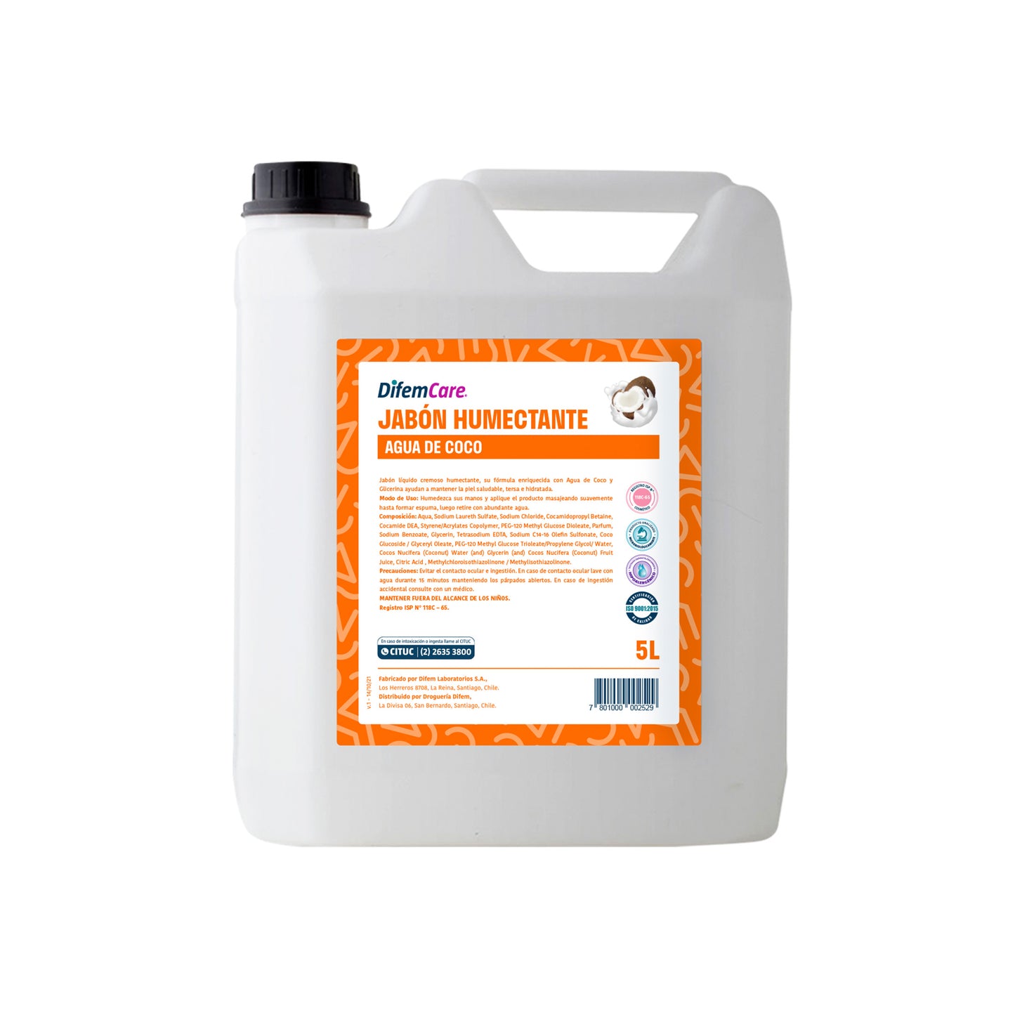 JABON HUMECTANTE AGUA DE COCO 5 L