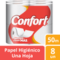 PAPEL HIGIENICO CONFORT 50 MTS X8 UNIDADES