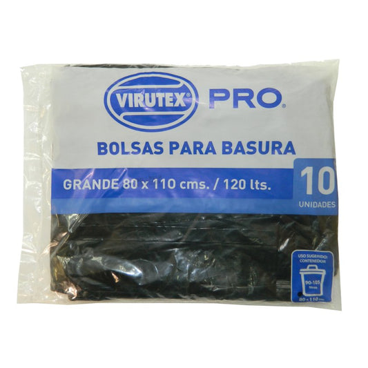 BOLSAS DE BASURA PLANA 80X110 CM 10U VTX PRO
