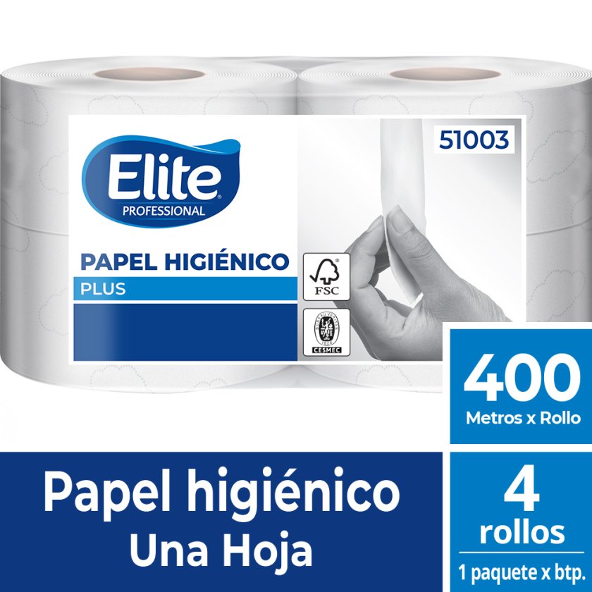 PAPEL HIGIENICO ELITE PLUS 4X400 METROS