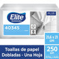 TOALLA ELITE DOBLADA BLANCA 1 HOJA 18X250HJS