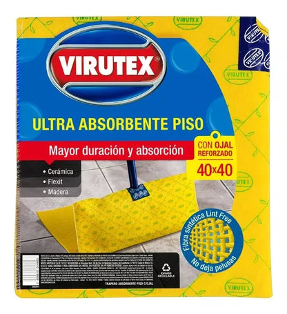 TRAPERO ULTRA ANSORBENTE SIMPLE C/OJAL 40X40 X6UNI