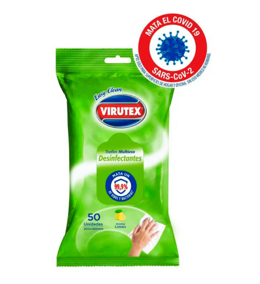 TOALLAS DESINFECTANTES EASY CLEAN 50U. VTEX LIMON