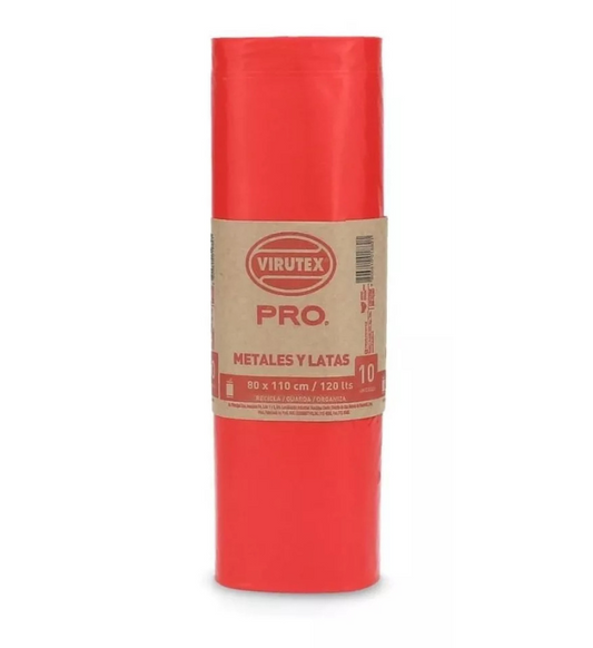 BOLSA P/BASURA ROJA 80X110 10UNI