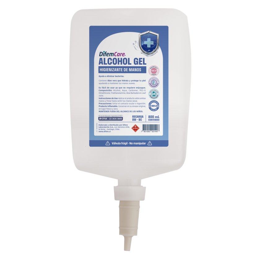 Dispensador de Jabón, Alcohol gel, Shampoo o Detergente con sistema push color blanco Aromaker 800 ml