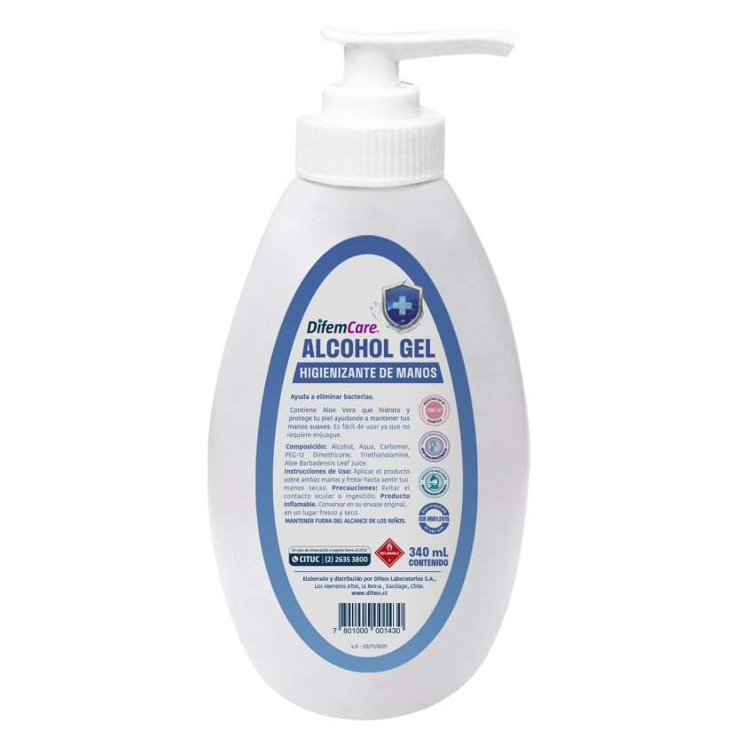 Alcohol Gel Difem Care 340 ml