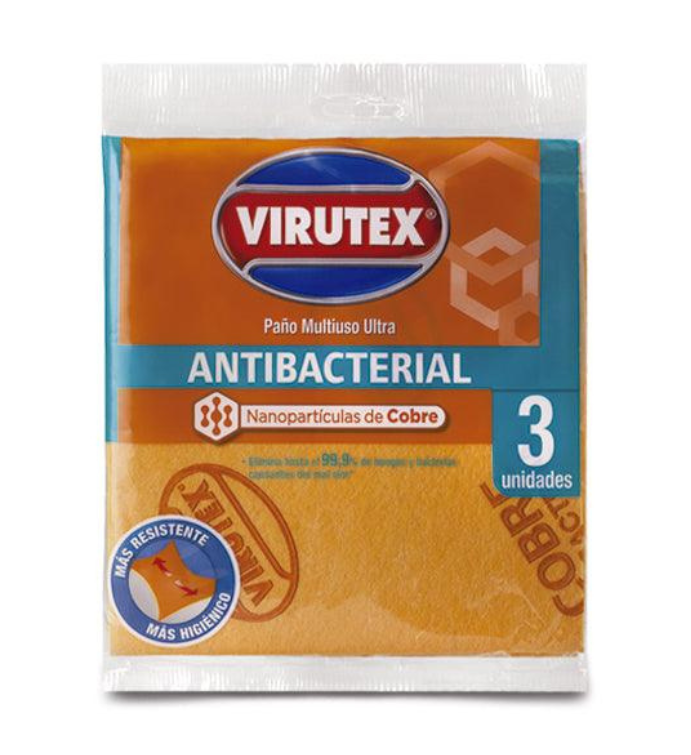 PAÑO MULTIUSO COBRE ANTIBACTERIAL X3 CLASICA