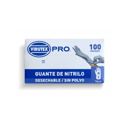 GUANTE NITRILO S/POLVO AZUL 100U. VTX